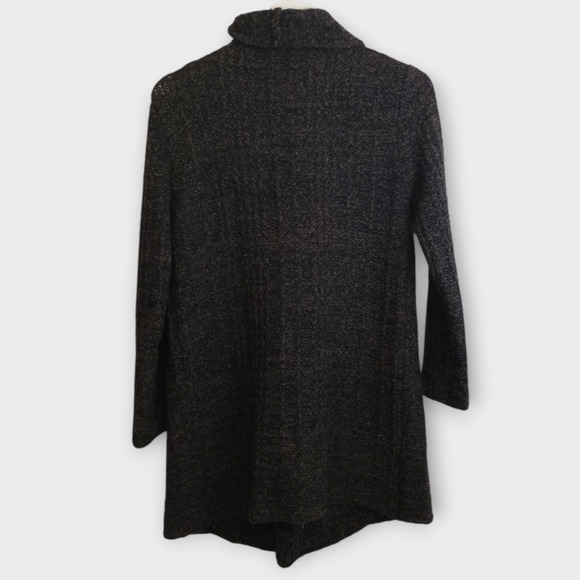 Eileen Fisher Cardigan Womens PS Brown Loom Knit Oversized Cozy Open Sweater - Picture 2 of 8